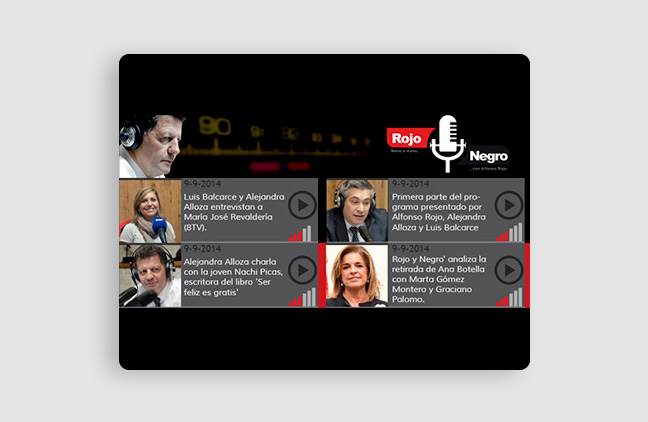 modulo de reproducción Rojo & negro